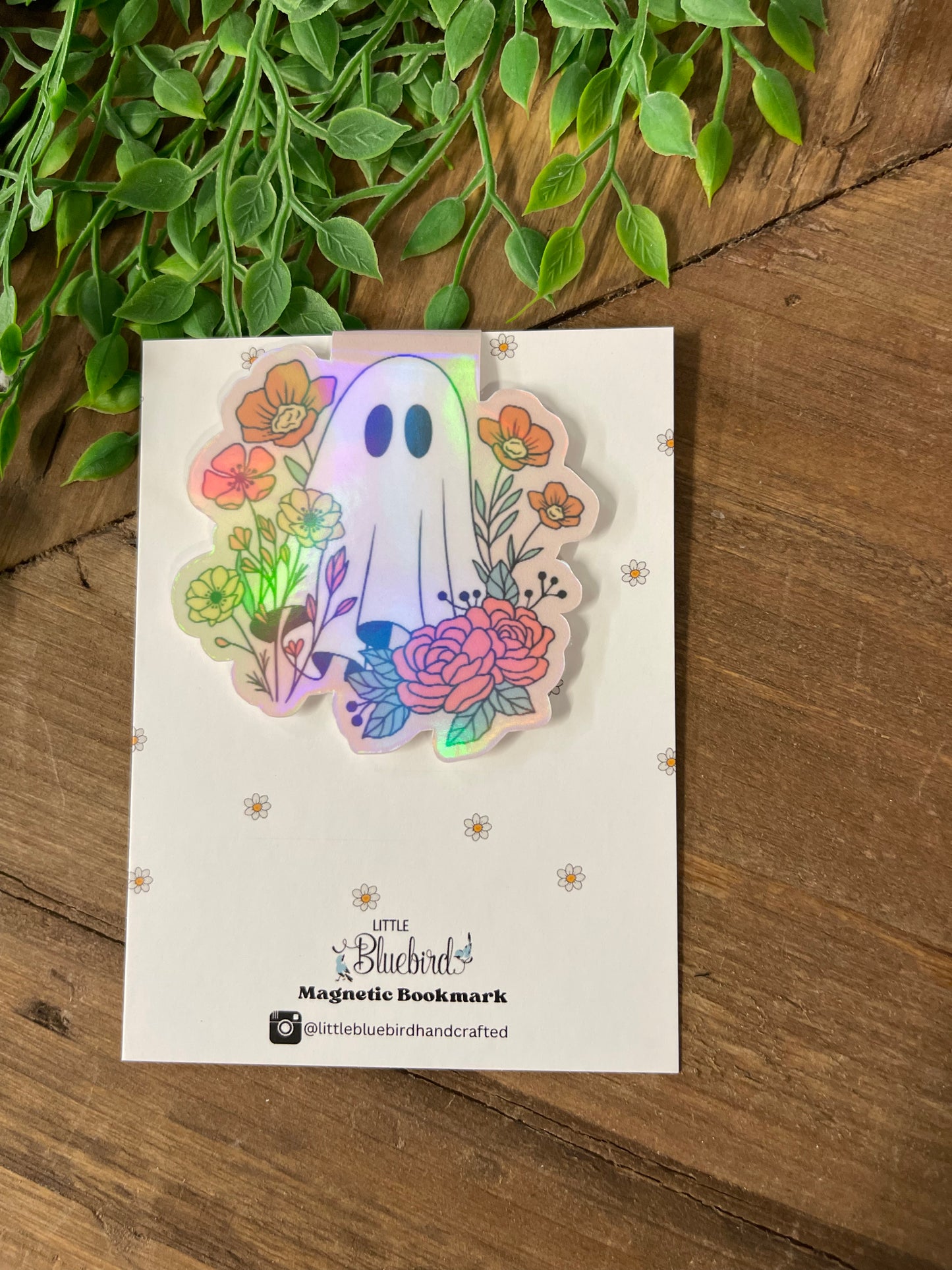 Magnetic Bookmark Floral Ghost