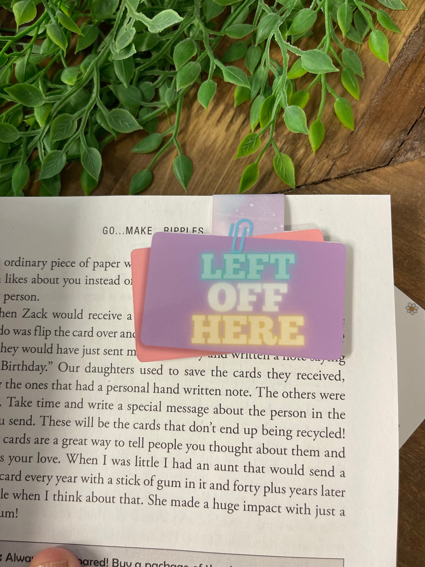 Magnetic Bookmark Left Off Here