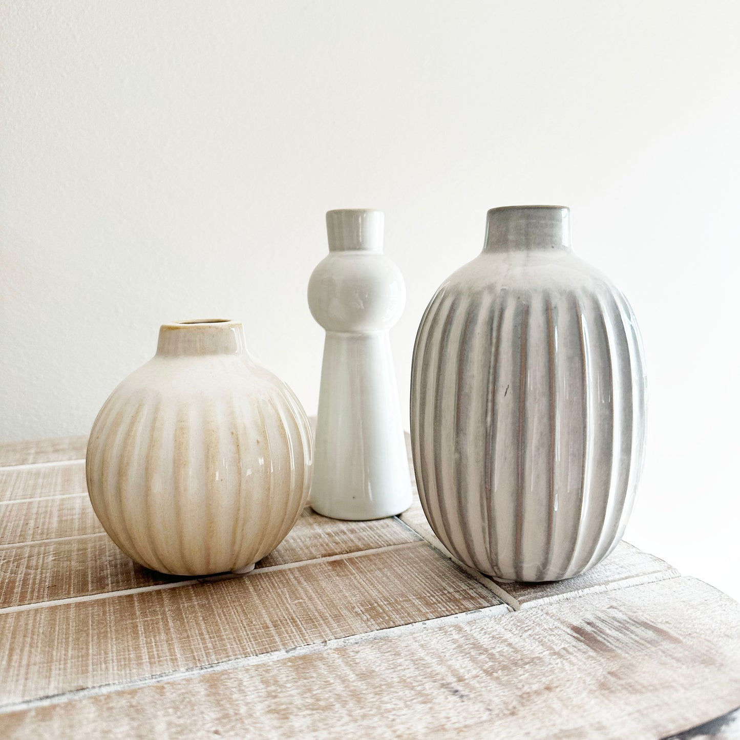 Small Ribbed Bud Vase