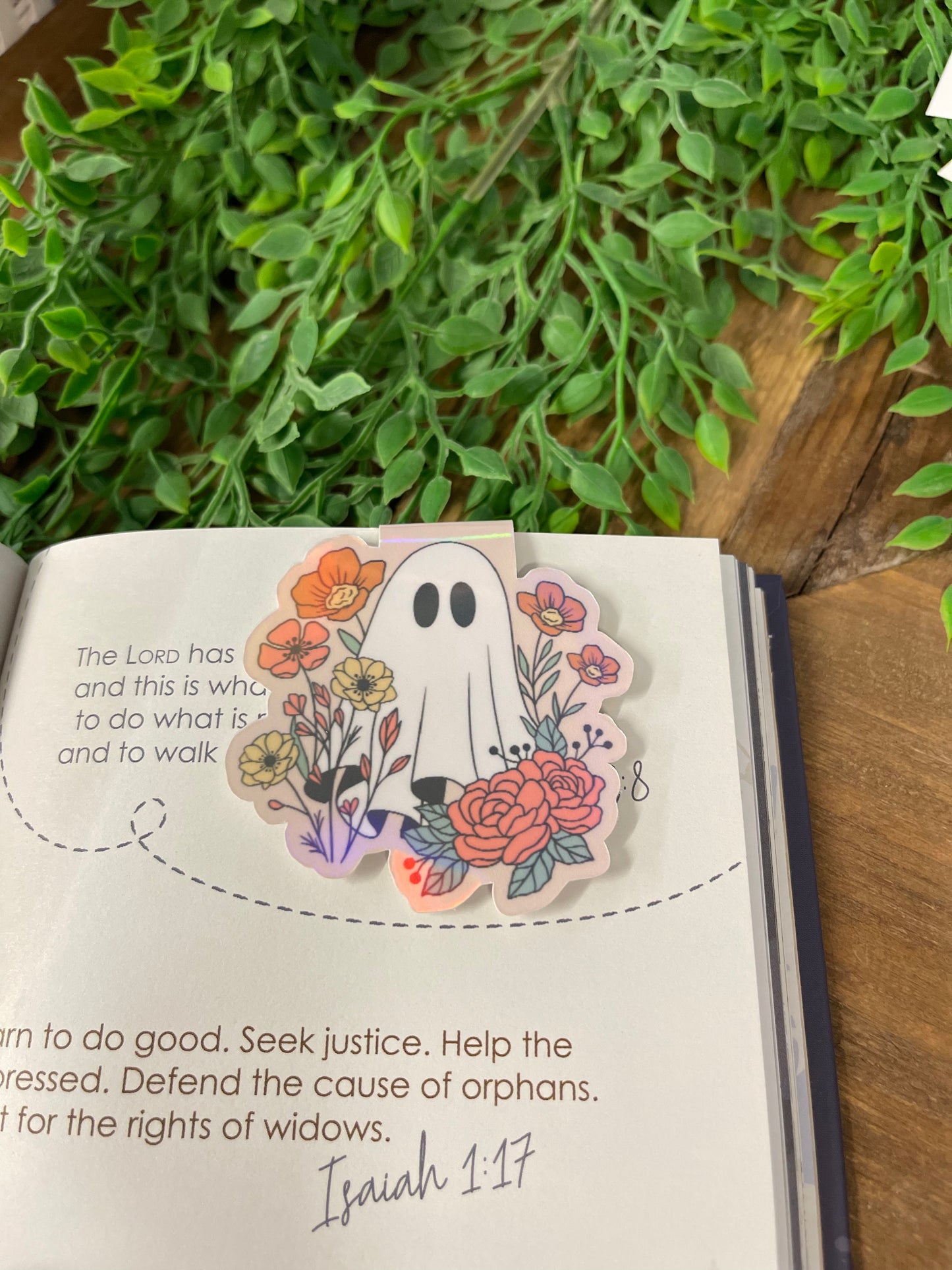 Magnetic Bookmark Floral Ghost