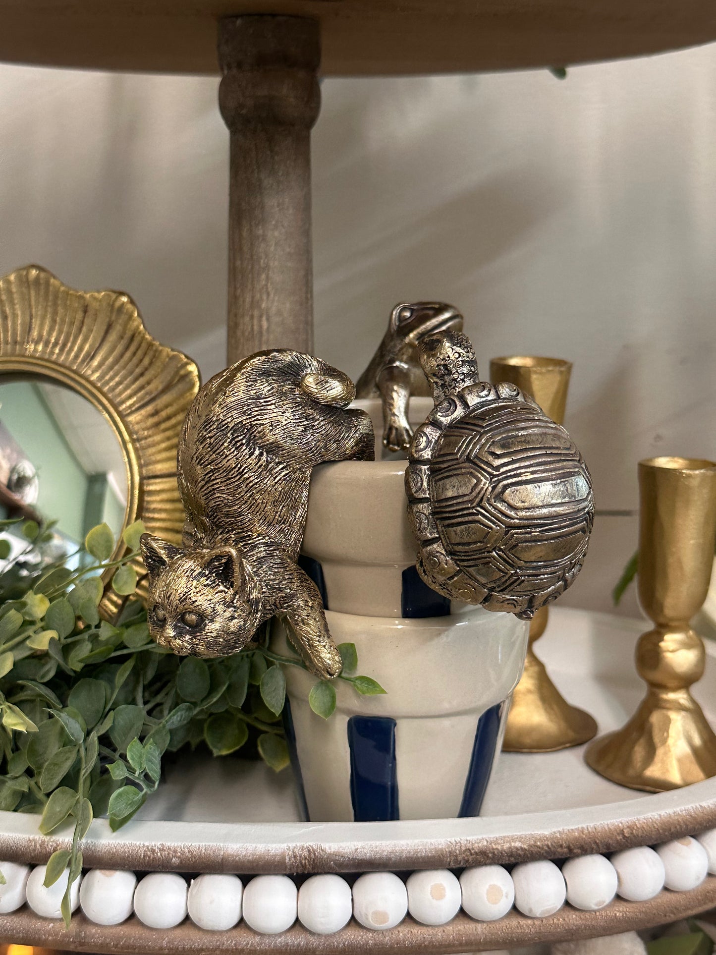 Gold Taper Candle Holder Set