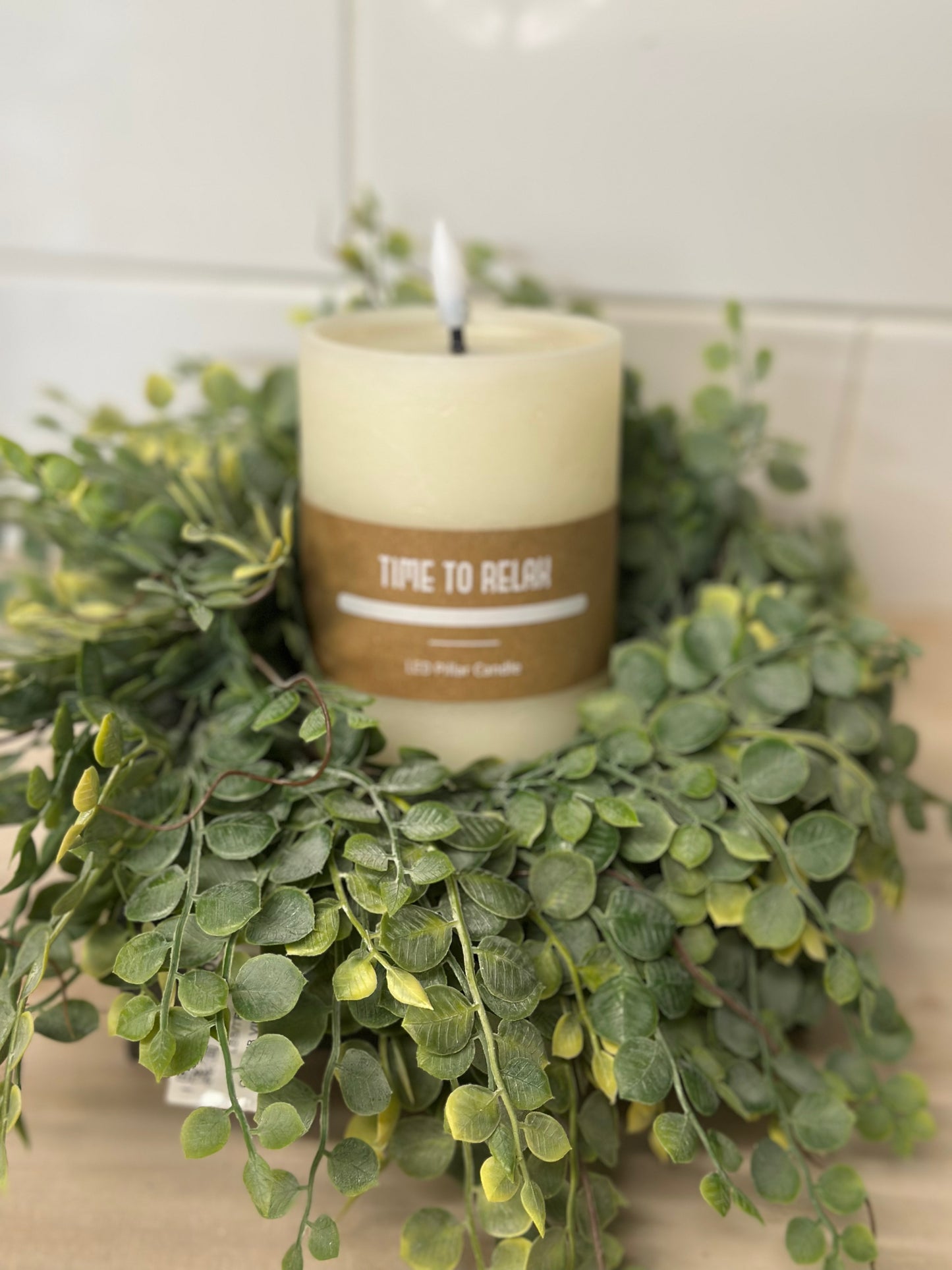 105 Cream LED Pillar Candle