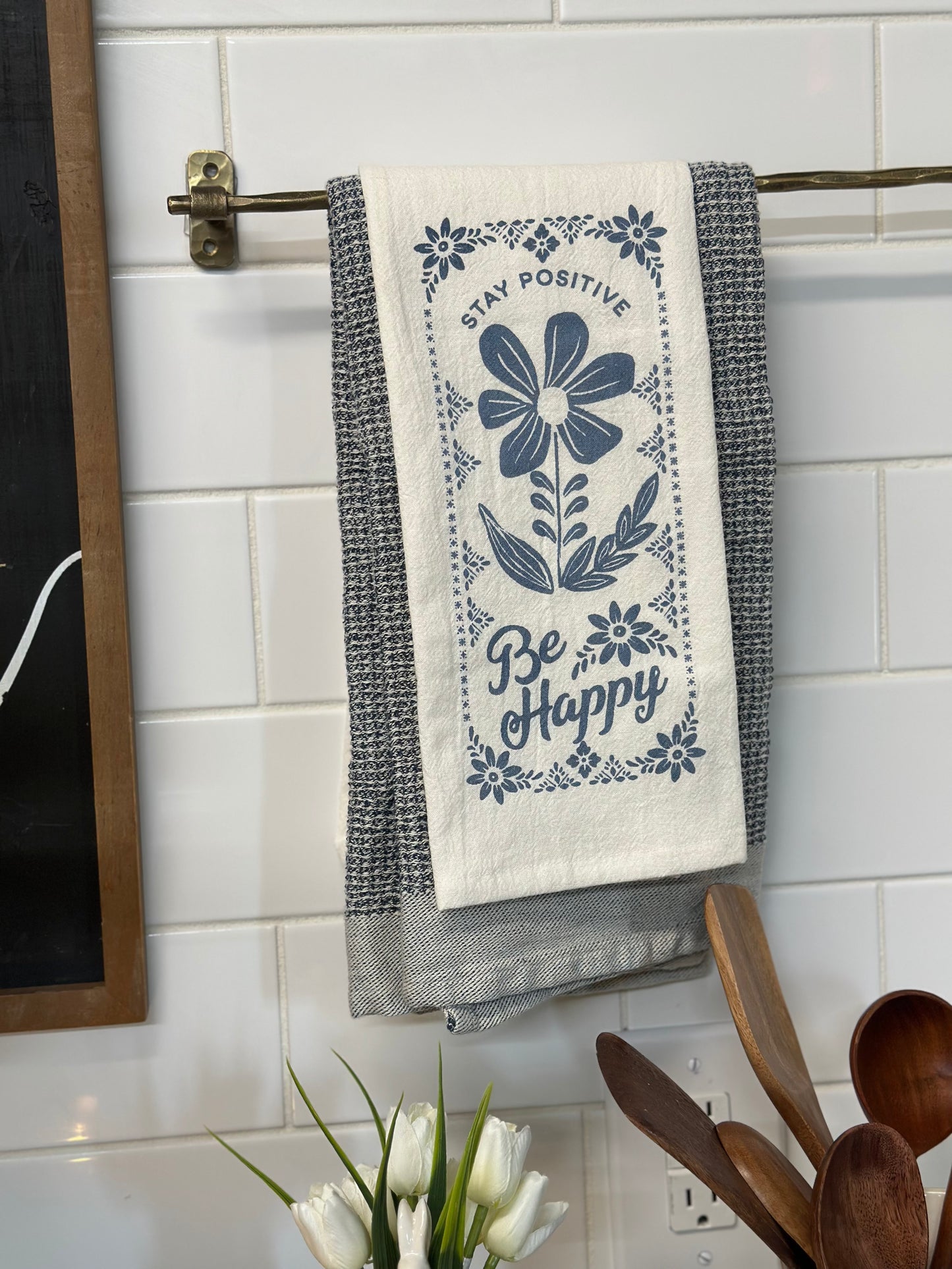 Blue Be Positive Kitchen Towel