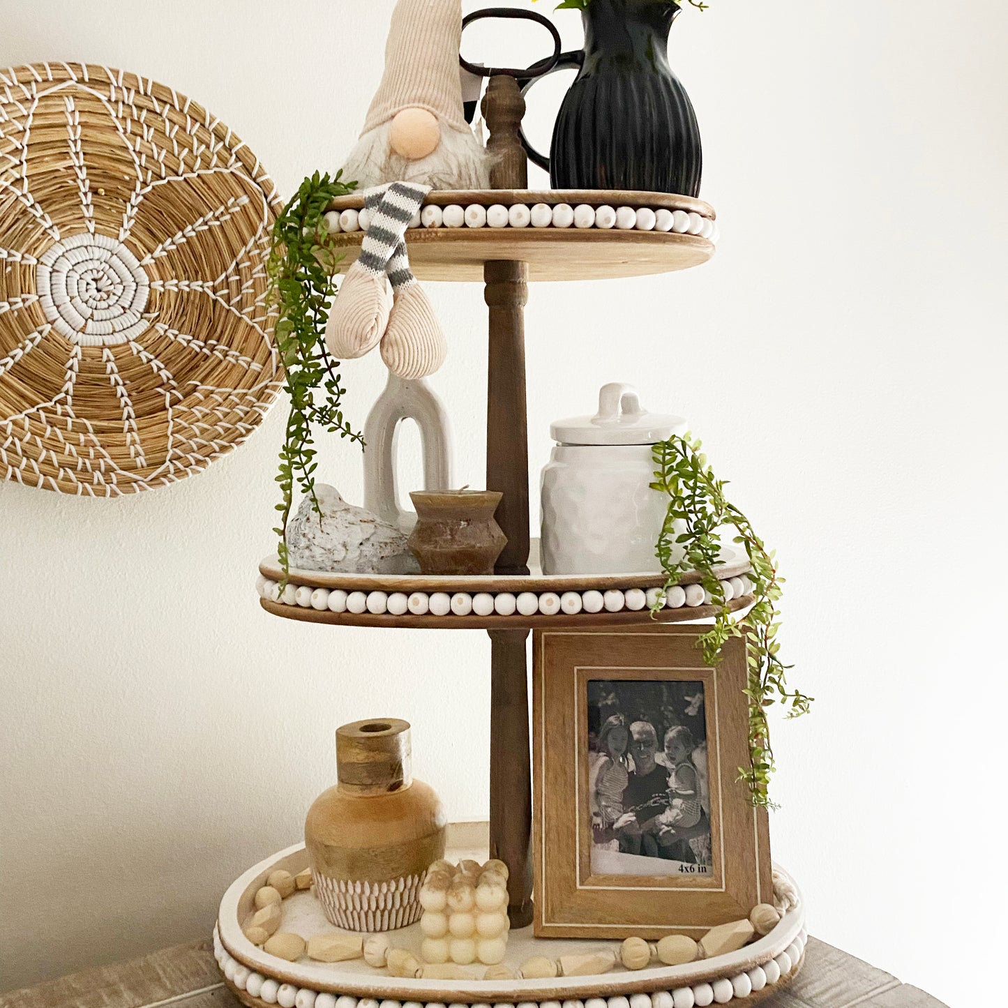 White Oval Three Tiered Tray