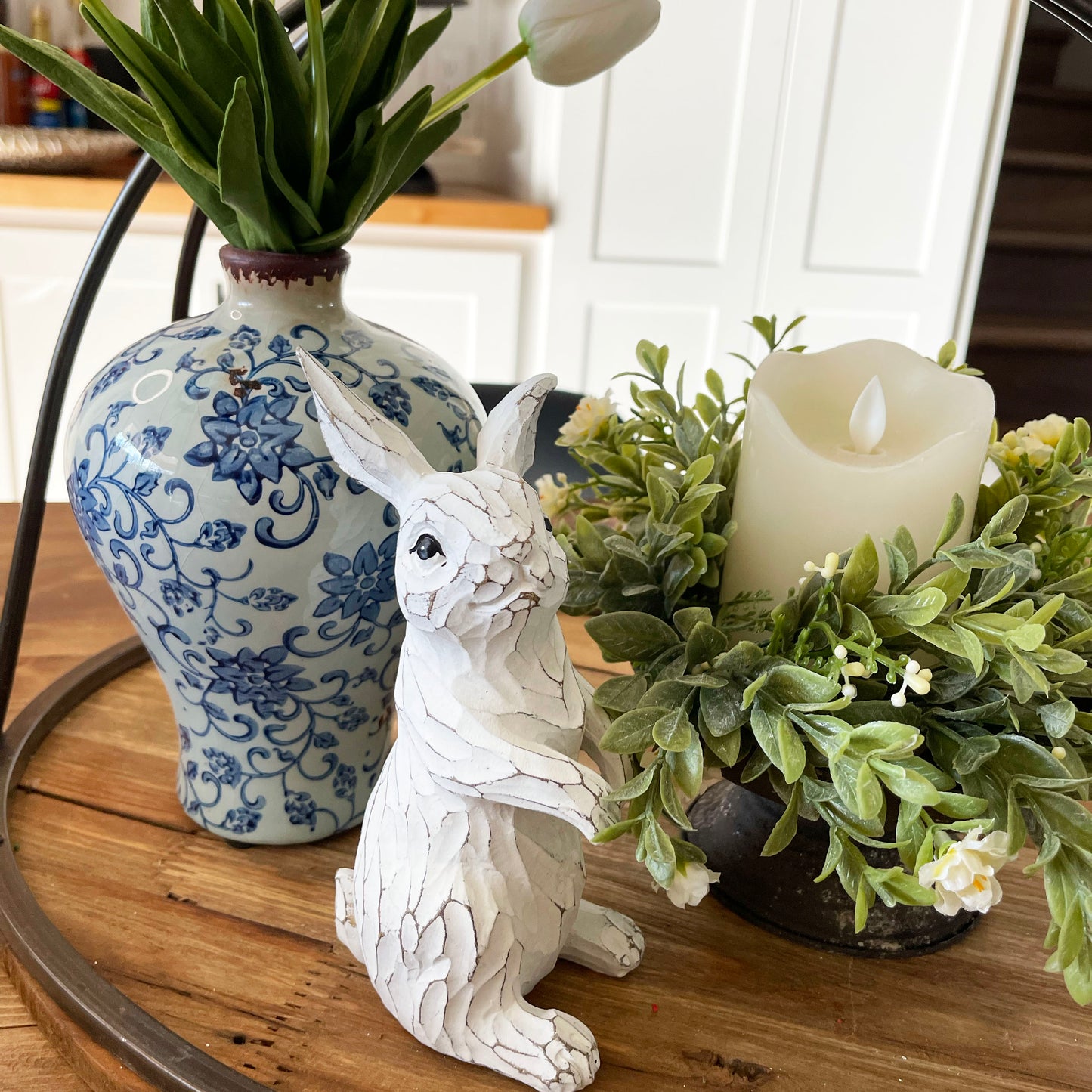 Vintage Blue Floral Vases
