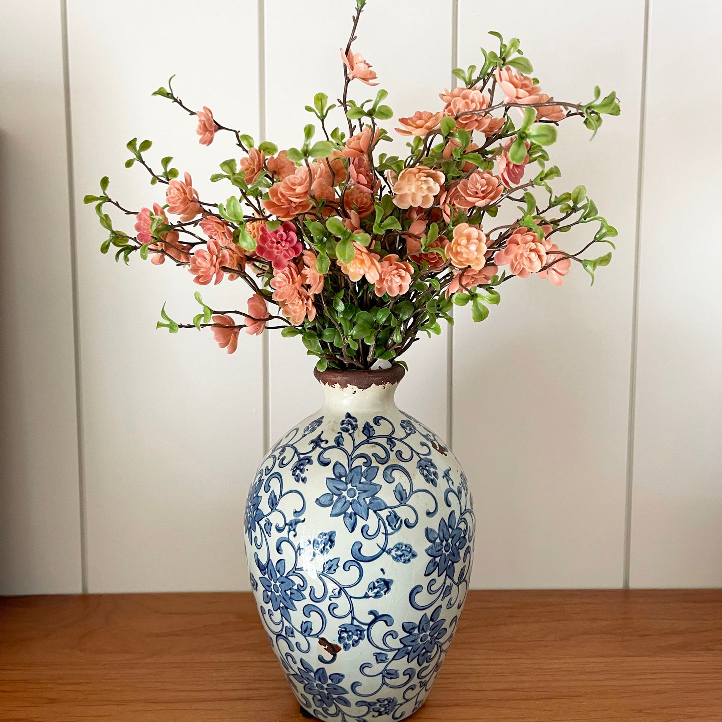 Vintage Blue Floral Vases