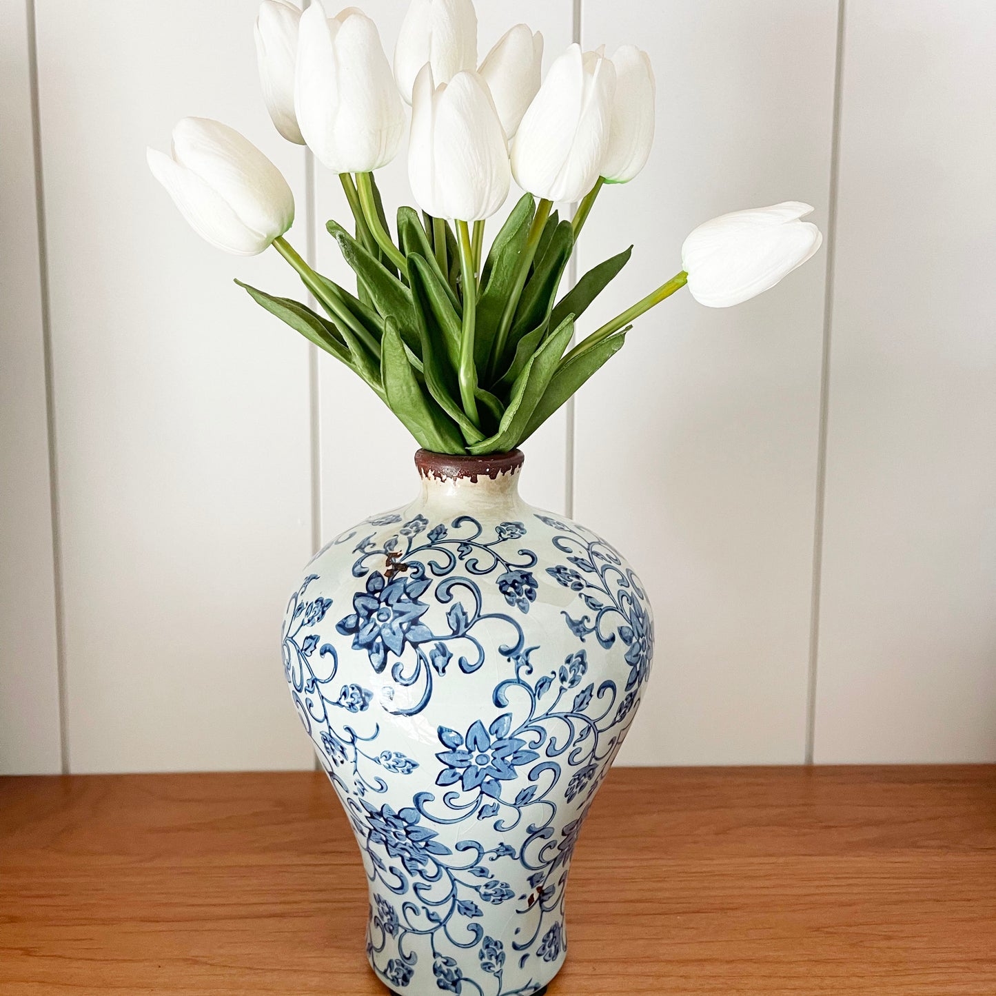 Vintage Blue Floral Vases