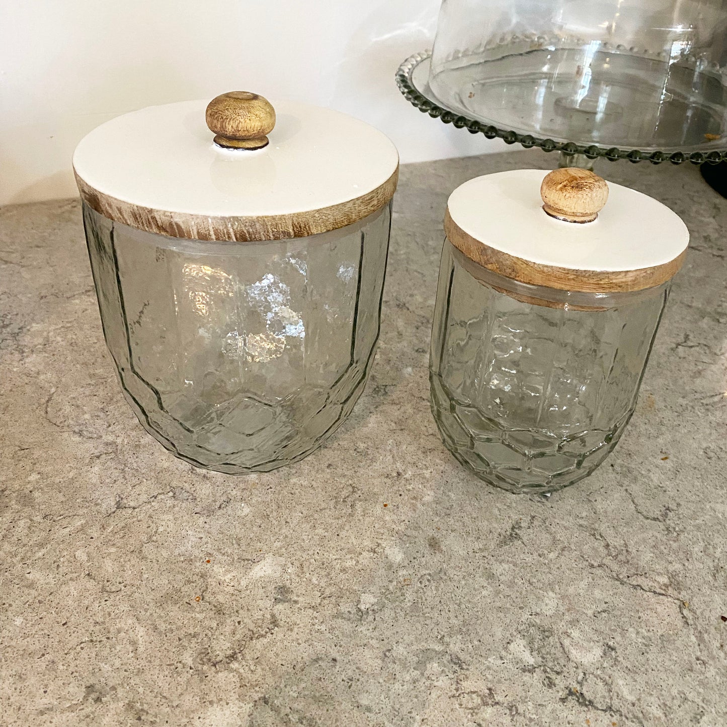 Glass Honeycomb Canister - 2 size options