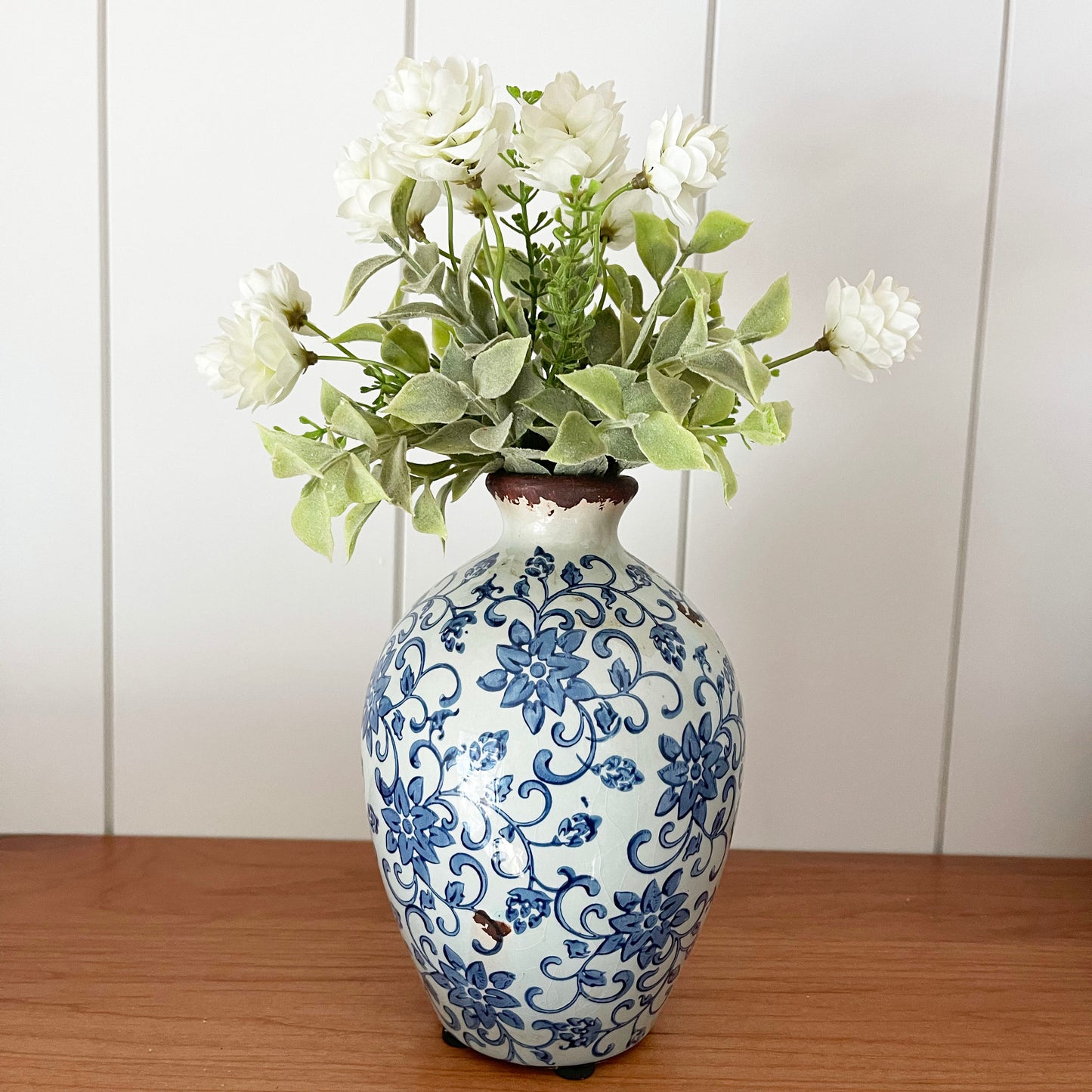 Vintage Blue Floral Vases