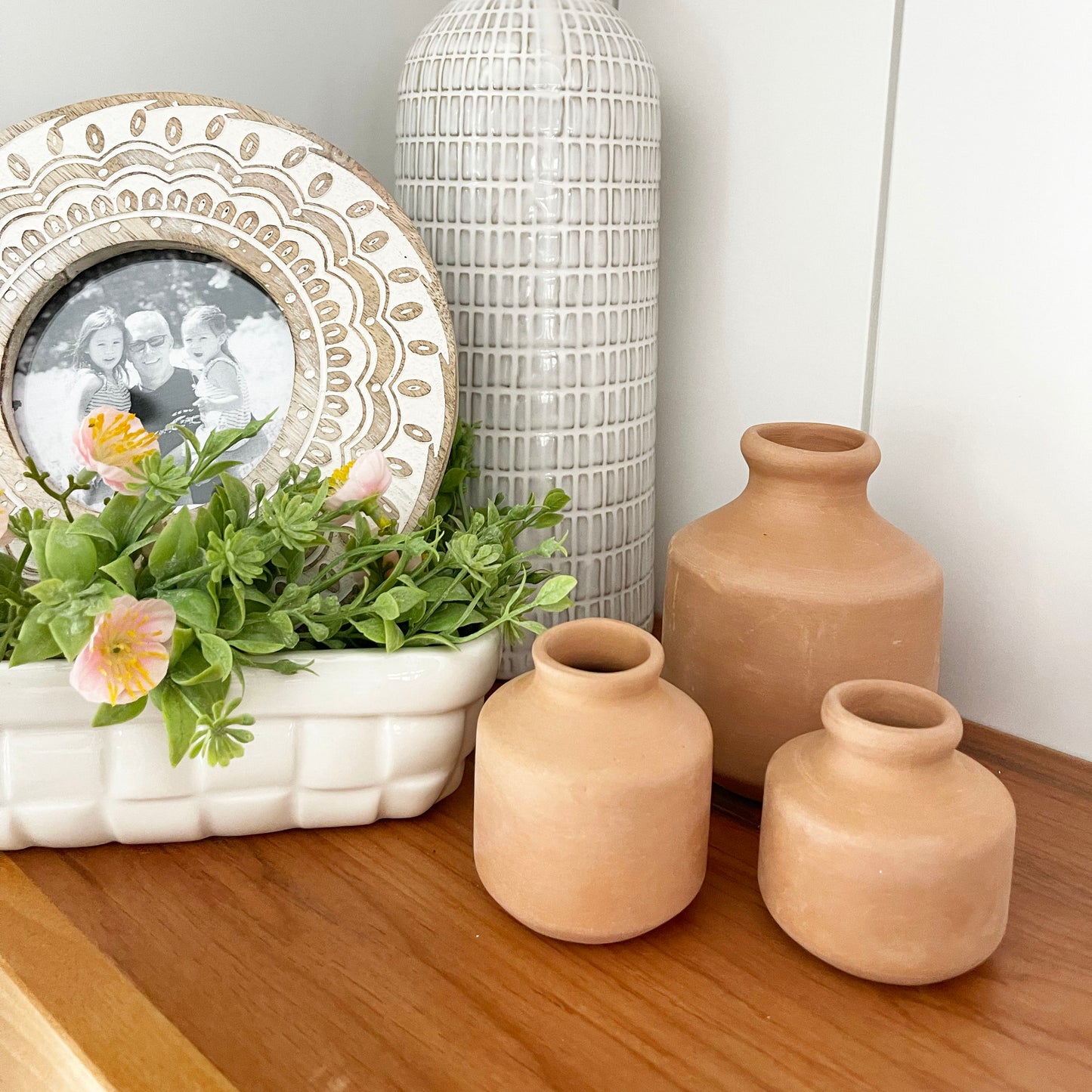 Mini Terra Cotta Vases Set