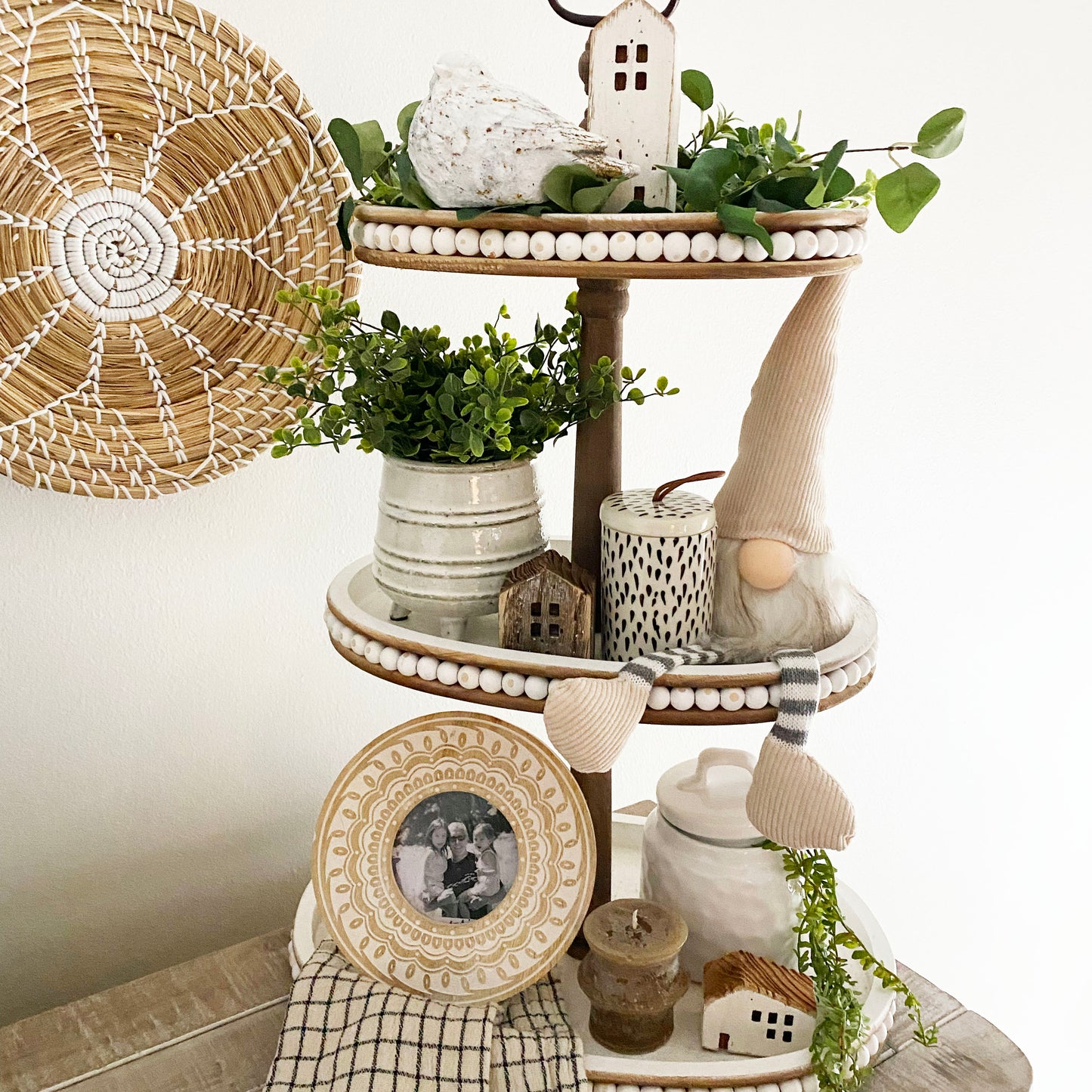 White Oval Three Tiered Tray