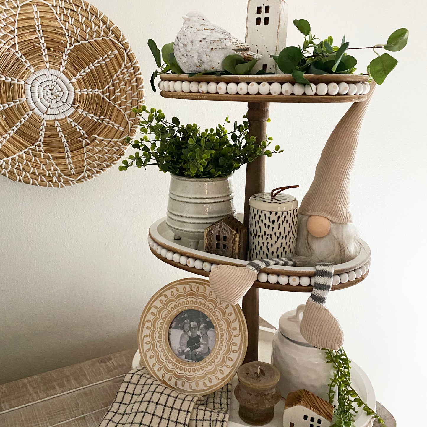 White Oval Three Tiered Tray