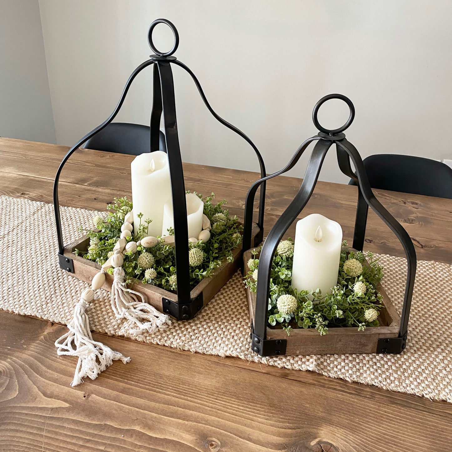 Metal And Wood Display Lanterns - 2 options