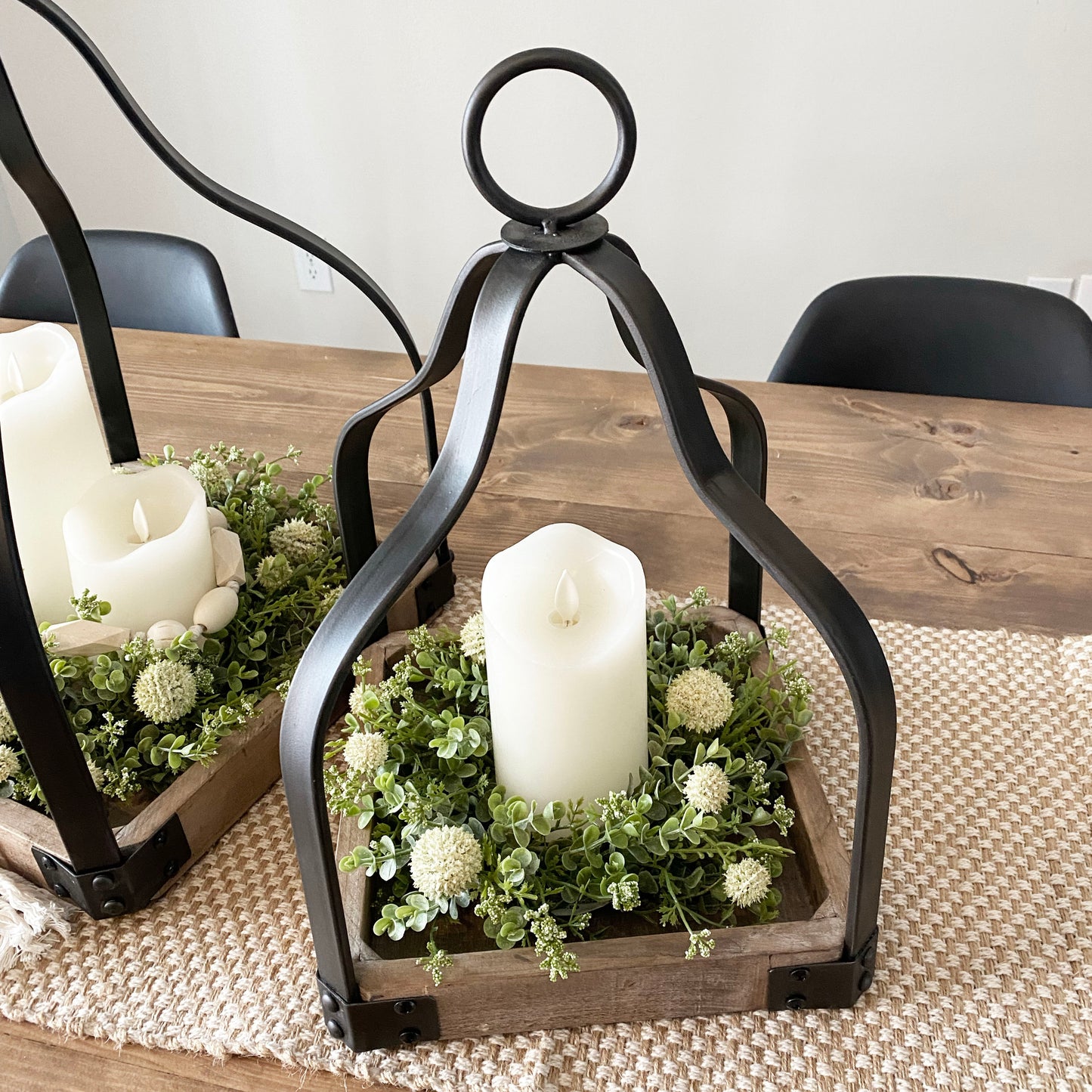 Metal And Wood Display Lanterns - 2 options