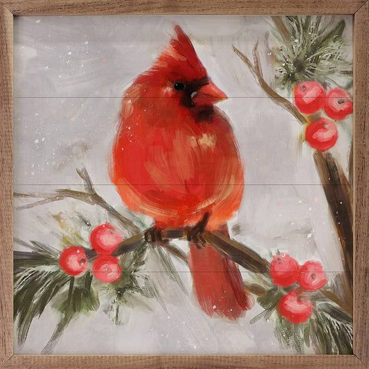 Cardinal 2 Looking Right By Nina Blue: 4 x 4 x 1