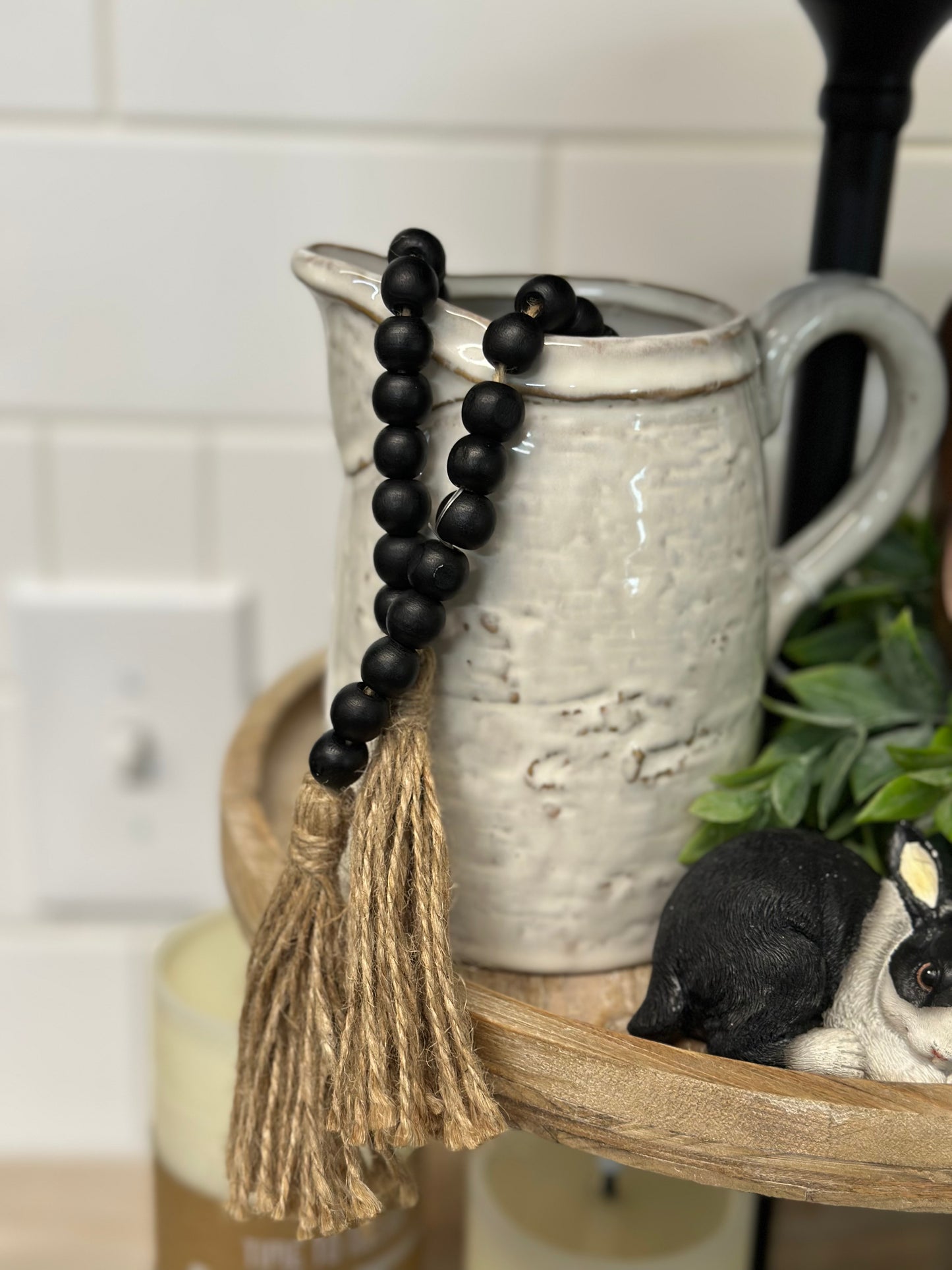 Black Tassel Beads