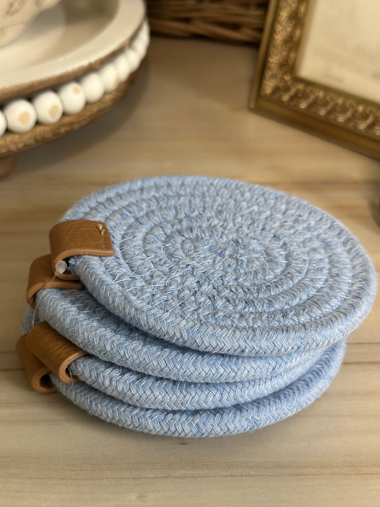 Blue Fabric Coaster Set