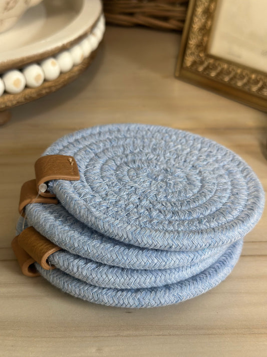 Blue Fabric Coaster Set