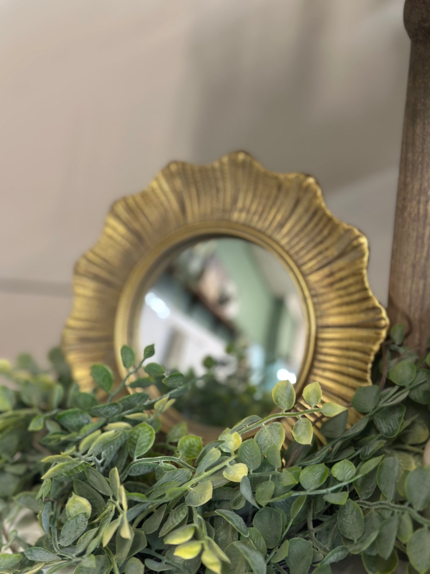 Gold Round Mirror