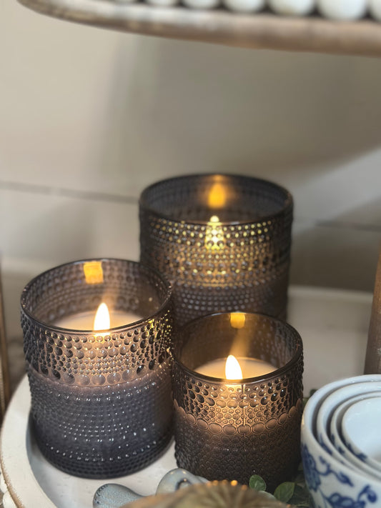 Dark Navy Dotted LED Candle