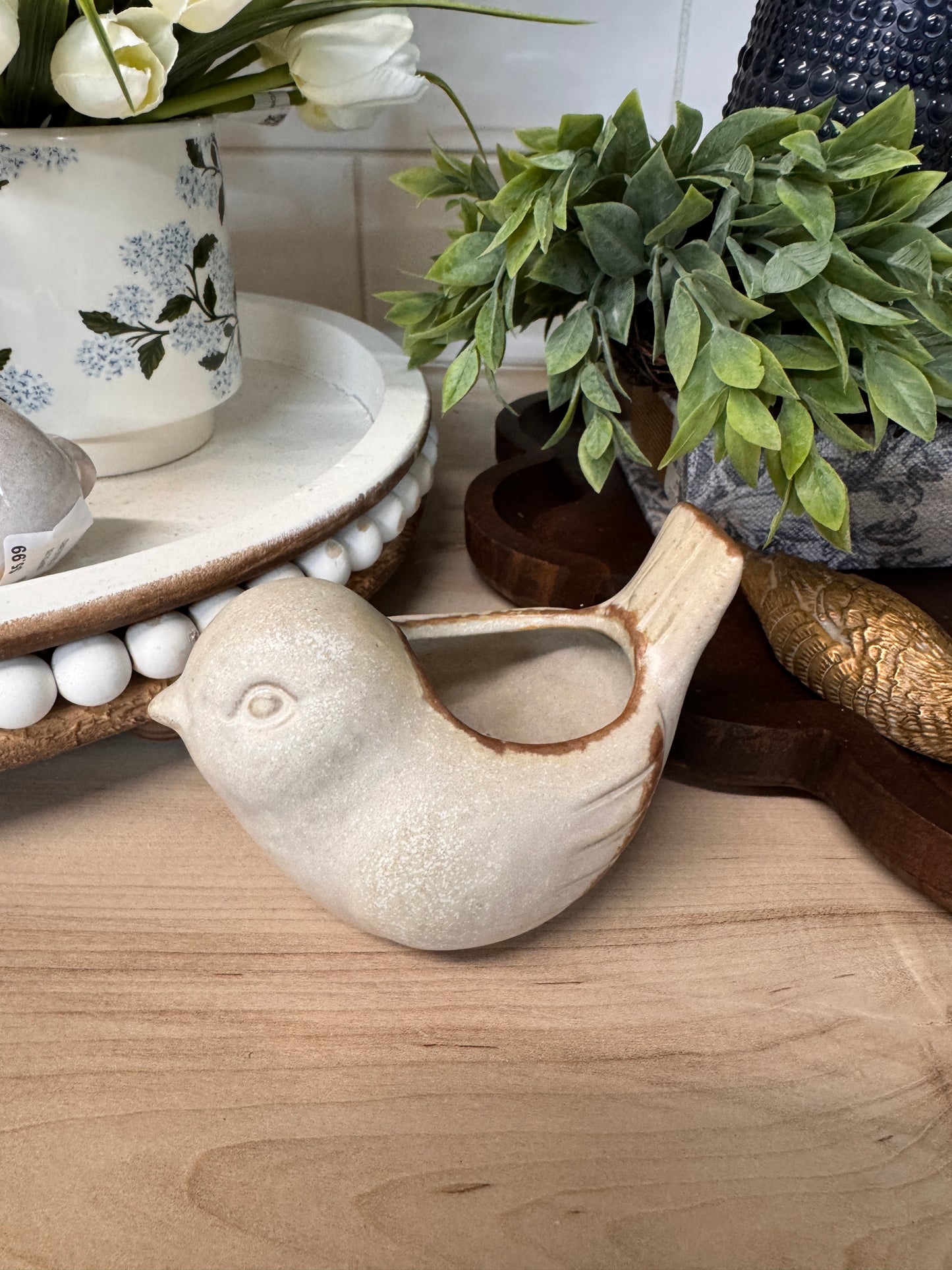 Mini Neutral Bird Planter