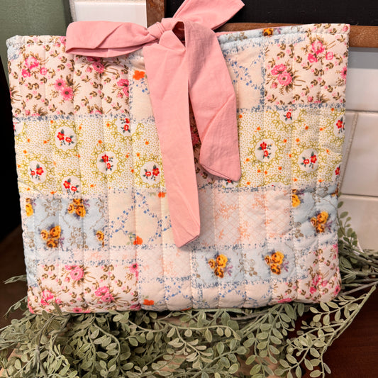 Quilted block Floral Bible Cover