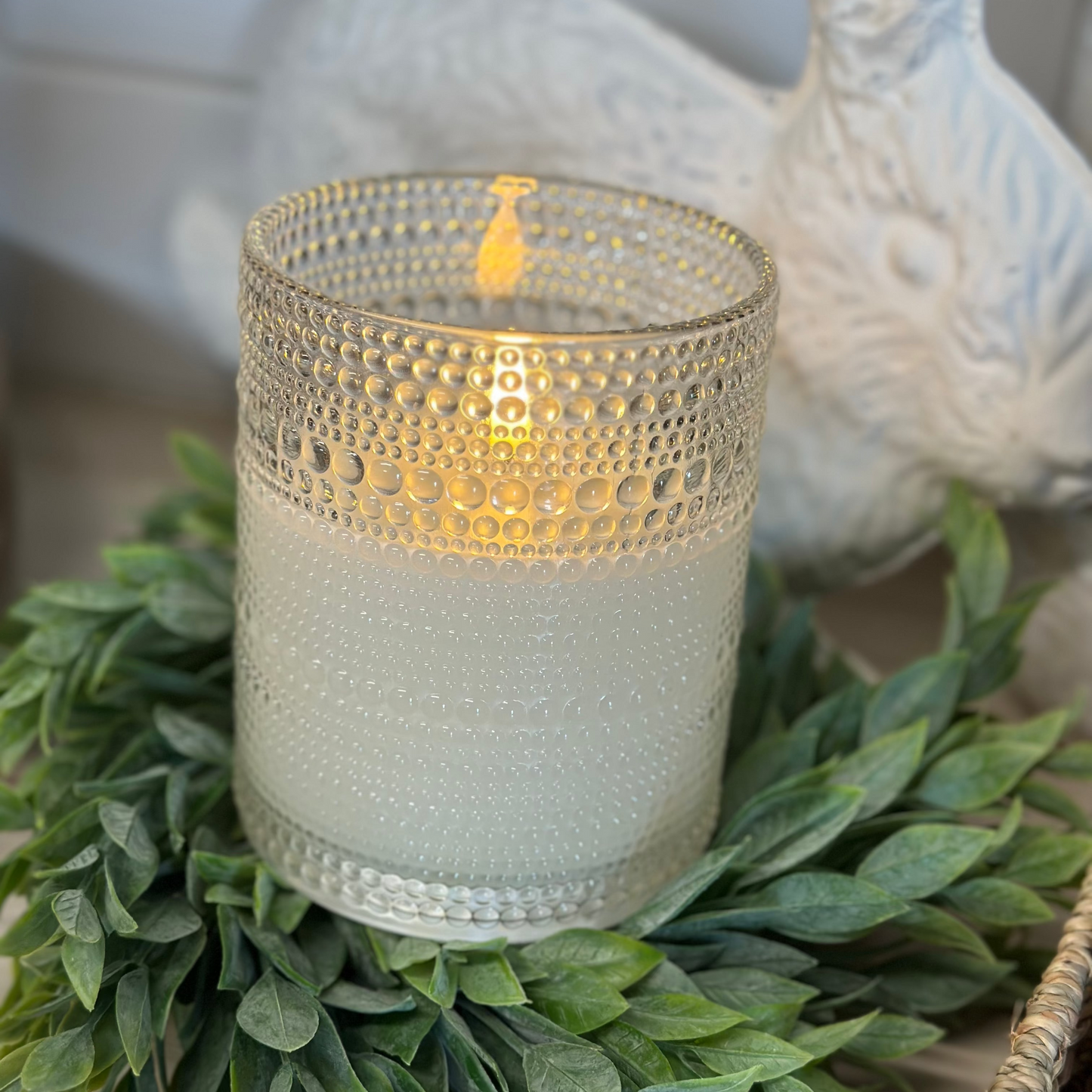 Dotted Glass Flicker Candle