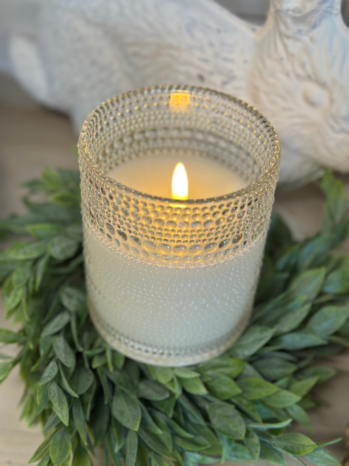 Dotted Glass Flicker Candle