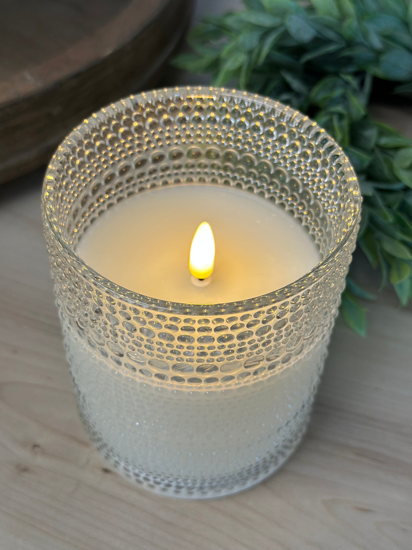 Dotted Glass Flicker Candle