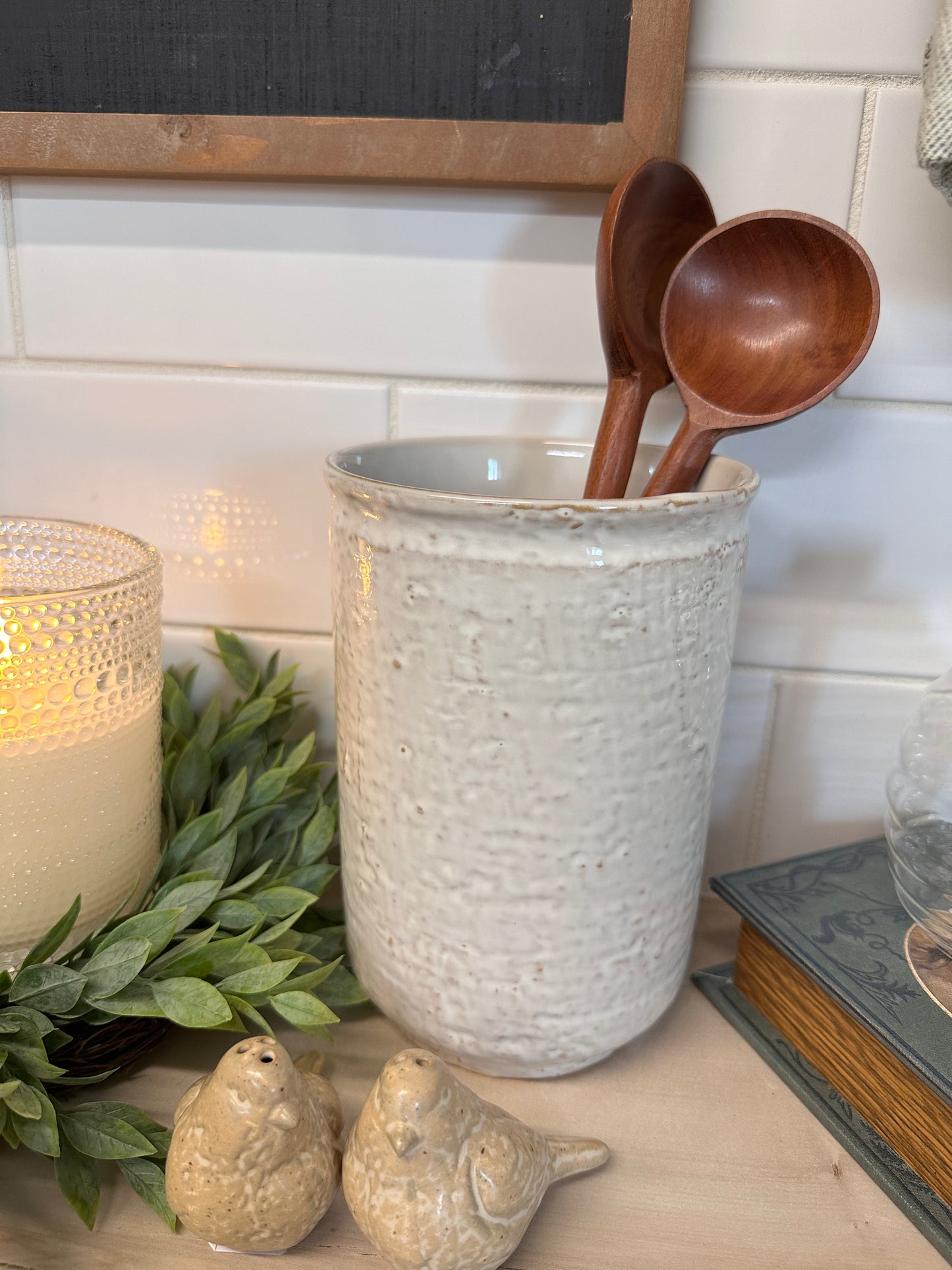 White Utensil Holder