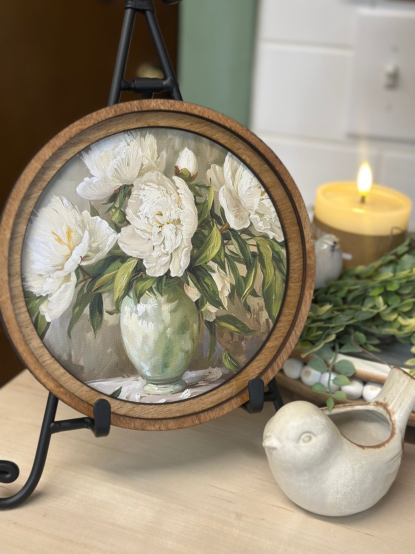 Round Floral Vase Sign