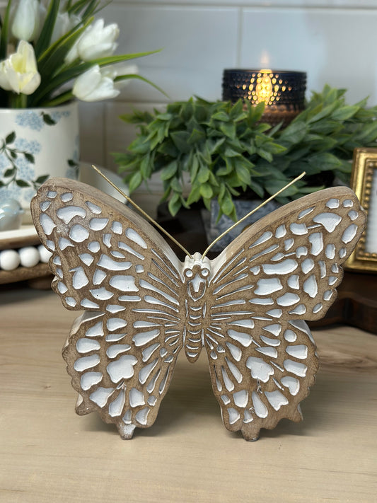 Wood Butterfly Shelf Sitter