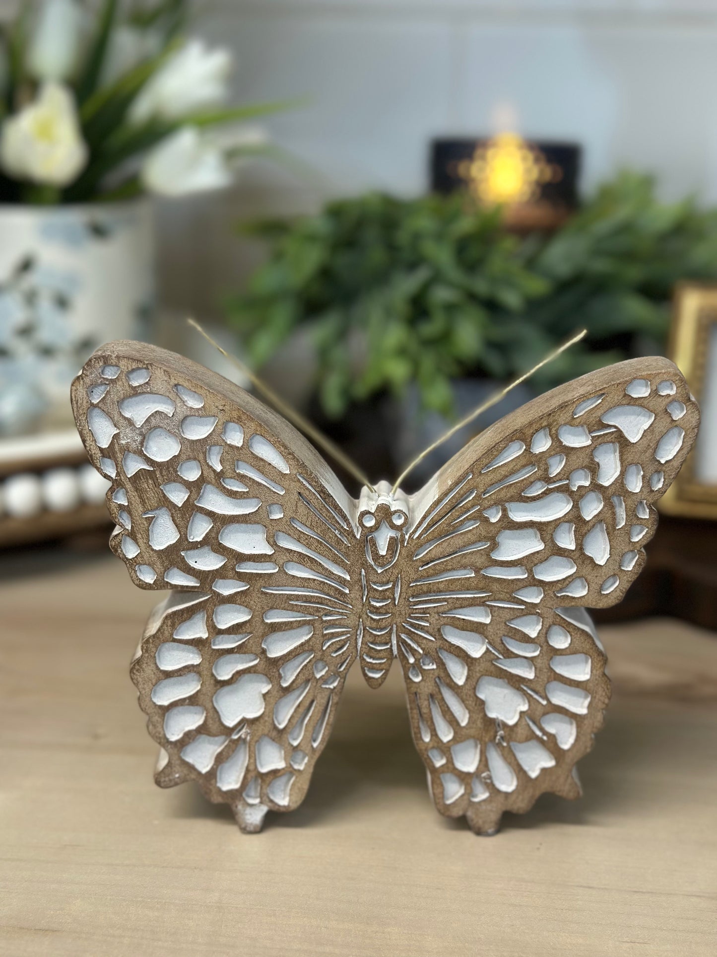 Wood Butterfly Shelf Sitter