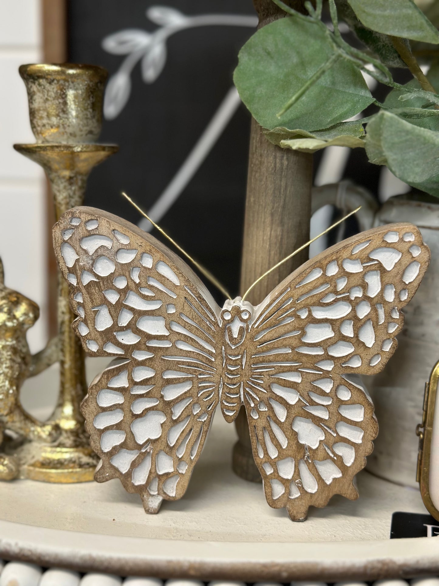 Wood Butterfly Shelf Sitter