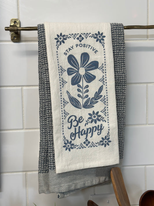 Blue Be Positive Kitchen Towel