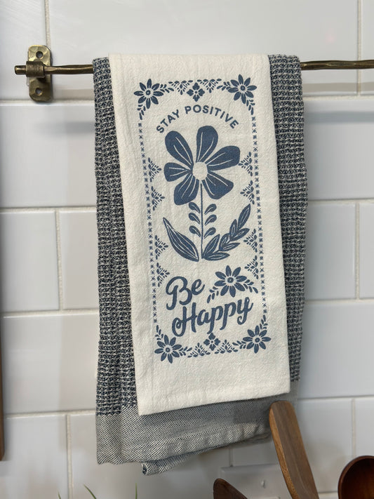 Blue Be Positive Kitchen Towel