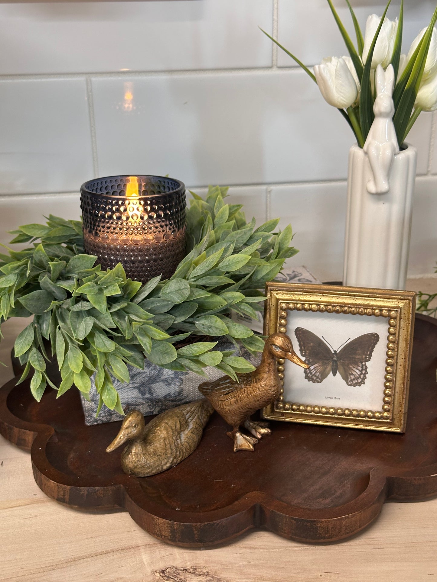 DArk Navy Dotted LED Candle