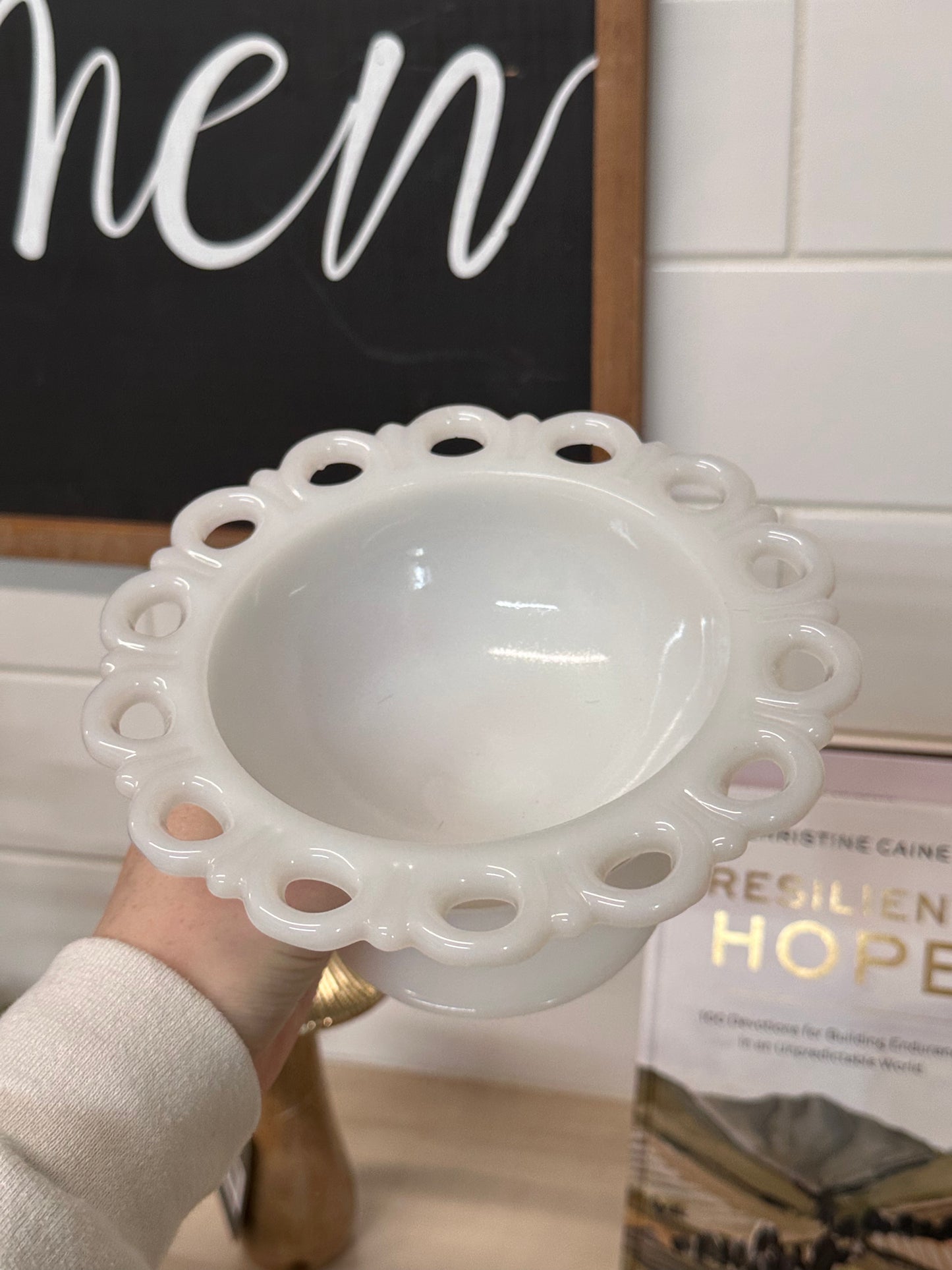 VINTAGE Milk Glass Dish