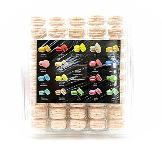 50 Pack Raspberry Chocolate Buttercream  French Macaron Value Pack