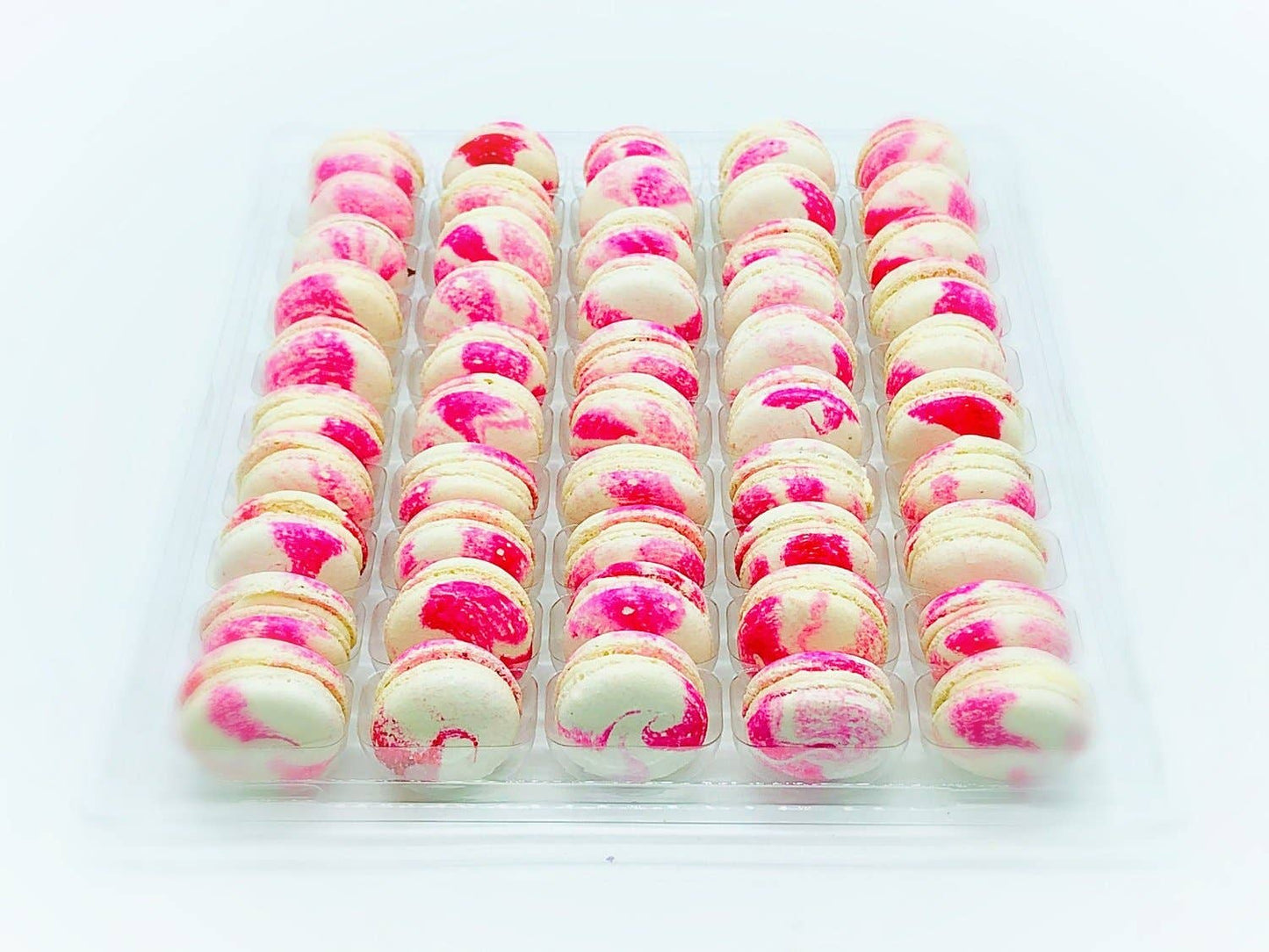 50 Pack Raspberry Cheesecake  French Macaron Value Pack