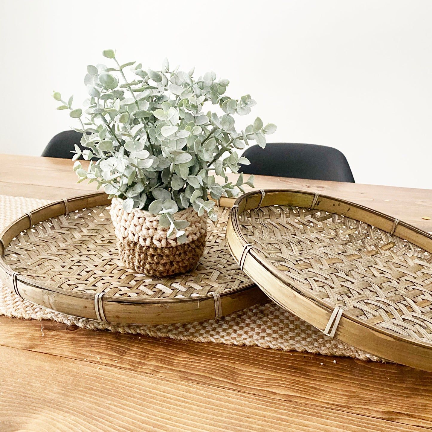 Set of Two Gray Toned Baskets