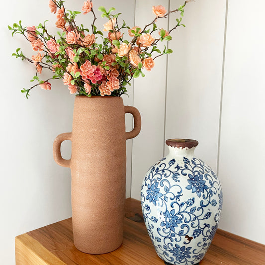 Vintage Blue Floral Vases