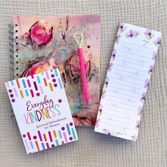Spread Kindness Pink Floral Notebook & Devotional Gift Set 16